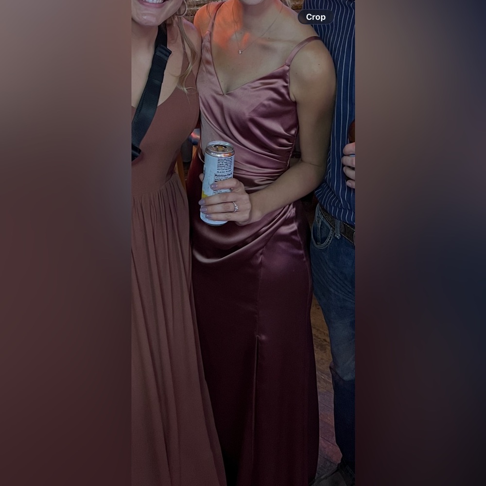 Elegant Satin Burgundy Dress
